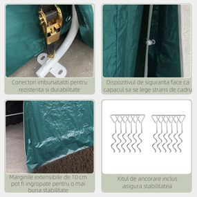 Copertina pentru masini Outsunny pentru Exterior 2,4x2m, Tesatura PE, Verde | Aosom Romania