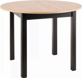 Masa extensibila DANTE, stejar artisan/negru mat, PAL laminat, 102/142
