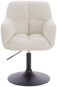 HR550N Scaun Crem Boucle cu Bază Neagră