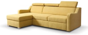 Canapea colțar extensibilă universală PORTO galbenă cu spațiu de depozitare