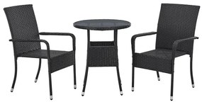 Juskys Masa rotunda Yoro Ø60 cm din ratan - negru