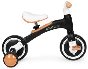 Bicicletă de jogging 3-in-1 cu pedale și roți laterale negru