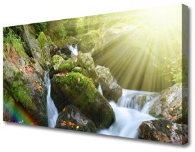 Tablou pe panza canvas Soare Cascada Rainbow Natura Multi