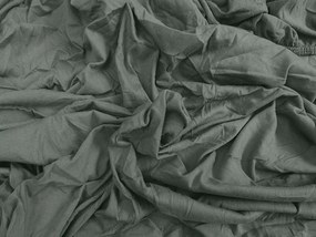 Cearsaf de pat din jerseu Culoare verde inchis, 140 x 200 cm