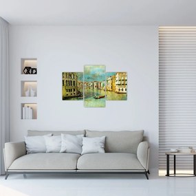 Tablou - Canalul de la Veneția și gondole (90x60 cm)