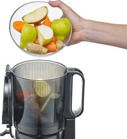 Storcator cu presare la rece slow juicer Caso Juice Fit Pro, 250 W, 1 l, 40 rpm, Safety Stop, Functionare silentioasa, Negru mat