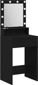 vidaXL Masă de Machiaj Stejar Negru 50 x 41 x 135 cm Lemn compozit