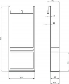 Etajera pentru cabină seria Nero ADM_N52K