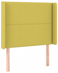 Pat box spring cu saltea, verde, 90x200 cm, textil Verde, 90 x 200 cm, Culoare unica si cuie de tapiterie