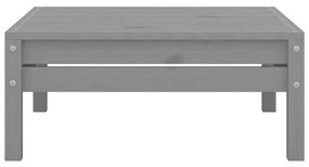 Taburet de gradina, gri, lemn masiv de pin Gri, suport pentru picioare, 1