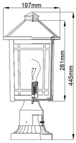 Lampă de exterior Quoizel QZ-CEDAR-POINT3-M-BK CEDAR POINT 1xE27/60W/230V IP44