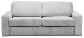 Canapea gri deschis extensibilă cu tapițerie din catifea reiată 195 cm Nona – Makamii
