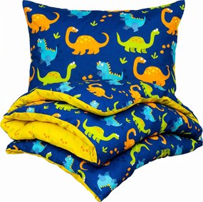 Lenjerie de pat copii, din bumbac, 4Home Dino, 100 x 135 cm, 40 x 60 cm