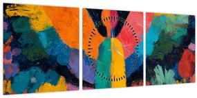 Tablou - Înger abstract cu flori (cu ceas) (90x30 cm)