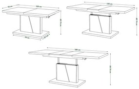 Măsuță de cafea pliabilă cu blat rabatabil NINO stejar/negru