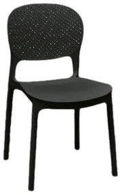 SCAUN PERLA -POLIPROPILENA-HORECA - NEGRU