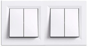 Nova întrerupător dublu pentru candelabru 10A 250V 105 cu cadru alb