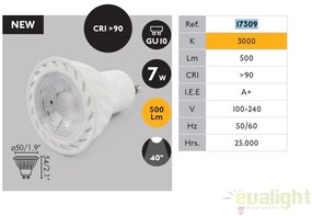 Bec GU10 LED 7W 3000K 17309