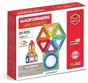 Set magnetic de construit- Magformers Basic Plus, 26 piese