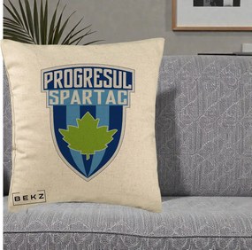 Perna Personalizata Progresul Spartac Fotbal, 40x40 cm, Bej, Husa Detasabila, Perna Inclusa, BEKZ®