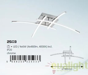 Plafoniera LED design modern, finisaj crom, Alexis 2503 RX