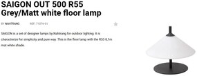 Lampa de iluminat exterior decorativ SAIGON 50/R55 gri/alb opal