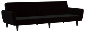 337542 vidaXL Canapea extensibilă cu 2 locuri, negru, catifea