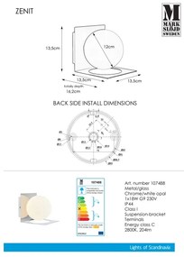 Markslöjd 107488 - Aplică baie ZENIT 1xG9/18W/230V IP44