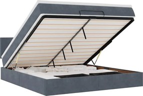 vidaXL Cadru de pat otoman cu saltea Gri închis 180x200cm catifea
