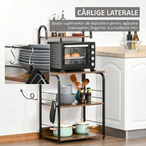 HOMCOM Dulap cu Rafturi pentru Bucătărie, Etajeră Spațioasă 60x40x125 cm, Design Modern, Soluție Depozitare Eficientă | Aosom Romania