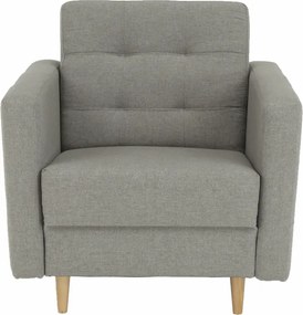 Fotoliu complet tapiţat, material textil gri, AMEDIA