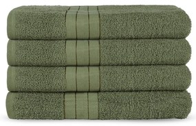 Prosoape verde-închis 4 buc. din bumbac din frotir 50x100 cm – Good Morning