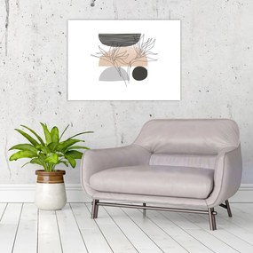 Tablou pe sticlă - Linie de artă flori N⁰2 (70x50 cm)