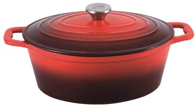 Oala fonta emailata cu capac, tip roaster Xanten Carl Schmidt Sohn rosie 7.7 L 36x27.8 cm 075248, inductie, cuptor