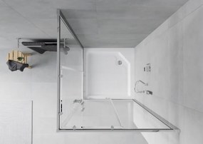 Mexen Rio cabină de duș pătrată 90 x 90 cm, transparentă, crom + cadă de duș, alb - 860-090-090-01-00-4510