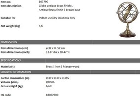 Obiect decorativ LUX Globe L, alama antica 103790 HZ