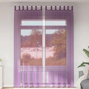 vidaXL Perdele Voile cu Bucle 2 buc Violet 140x260 cm