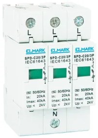 Descarcator supratensiune 40kA 3 poli SPD-B 64304