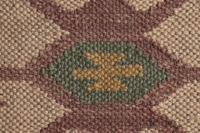 Pernă decorativă Kilim din lână și iută, 40×60 cm, fond negru cu motiv medalion etnic