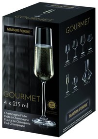 Set 4 pahare sampanie 215ml, Gourmet
