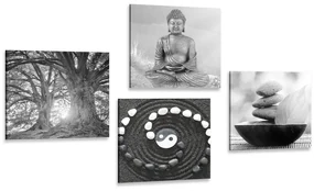Set tablouri Feng Shui în stilul alb-negru