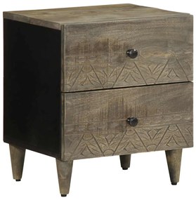 vidaXL Noptiera gri deschis 40x33x46 cm lemn masiv de mango