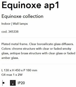 Aplica de perete EQUINOXE AP1 crom/ faded smoky