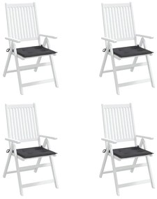 Perne scaun de gradina, 4 buc., antracit, 50x50x3 cm, textil 4, Antracit, 50 x 50 x 3 cm