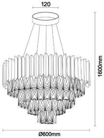 Brilagi - Lustru suspendat pe cablu CARLOS 9xE14/40W/230V diam. 60 cm