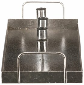 Sfeșnic metalic pentru 4 lumânări conice,dreptunghiular, argintiu