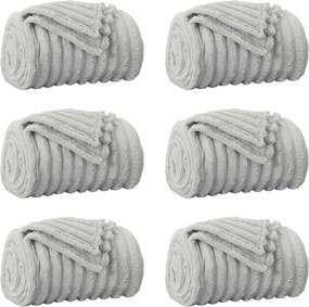 vidaXL Pături de aruncat 6 pcs Gri 150 x 130 cm Molton