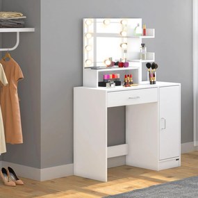 Deuba Masuta de toaleta Jocelyn cu iluminare LED 90x38x137 cm - alba
