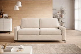 Canapea Tino extensibila 140, stofa catifelata bej - Palladium 02, 187