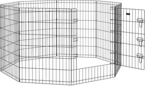 PawHut Parc modular pentru câini iepuri rozătoare gard pentru animale mici interior și exterior 61 x 91 cm negru | Aosom Romania